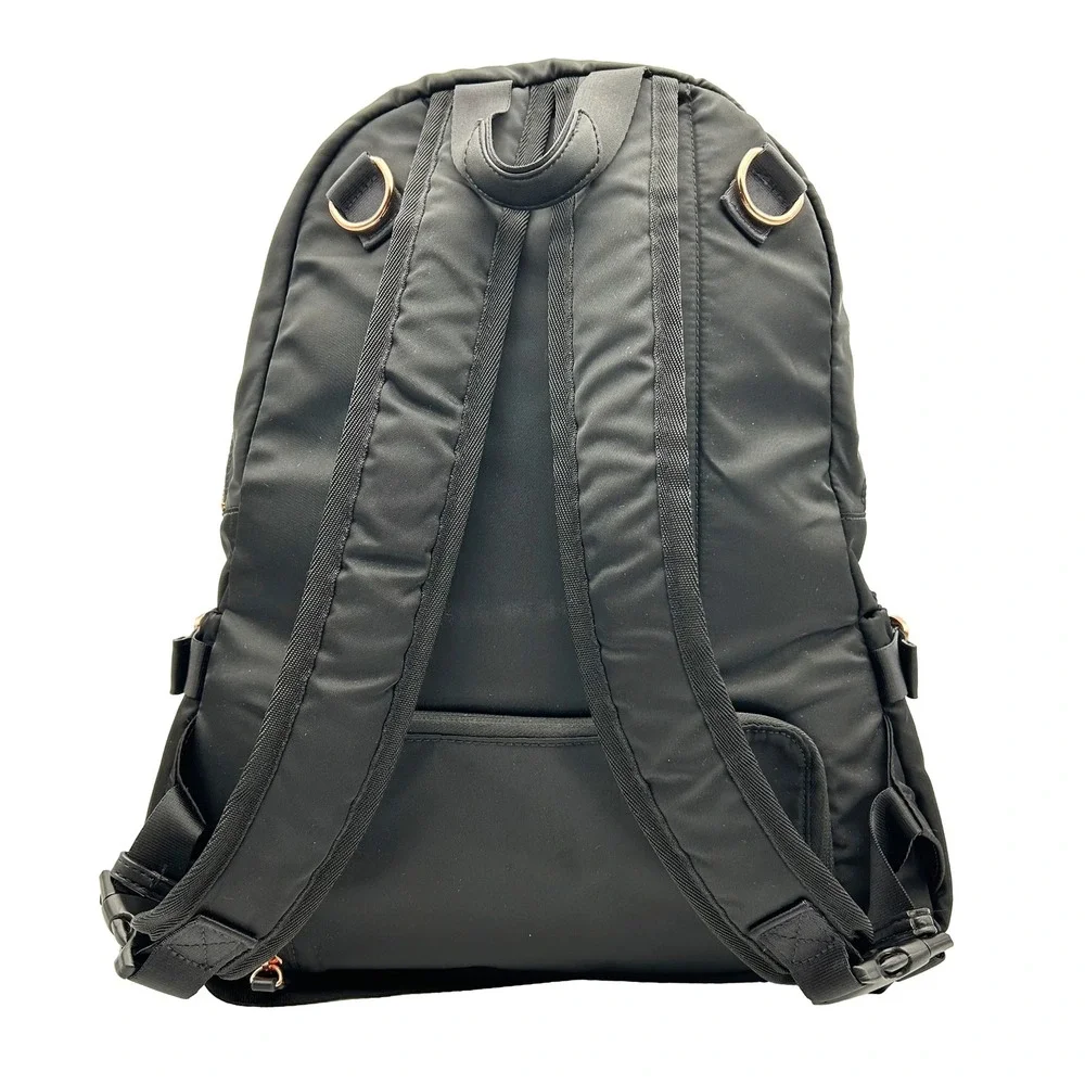 EUC Storksak Black Quilted Hero Diaper Backpack Minimalist Quiet Luxury Chic